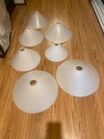 Glazen lampenkappen melkwit, Ophalen of Verzenden, Zo goed als nieuw, Rond, Minder dan 25 cm