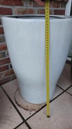 Witte keramische bloempot - groot formaat, Ophalen, Gebruikt, 40 cm of meer, Rond