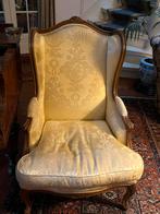 Te koop Franse stoel met damast crème bekleding, Ophalen of Verzenden