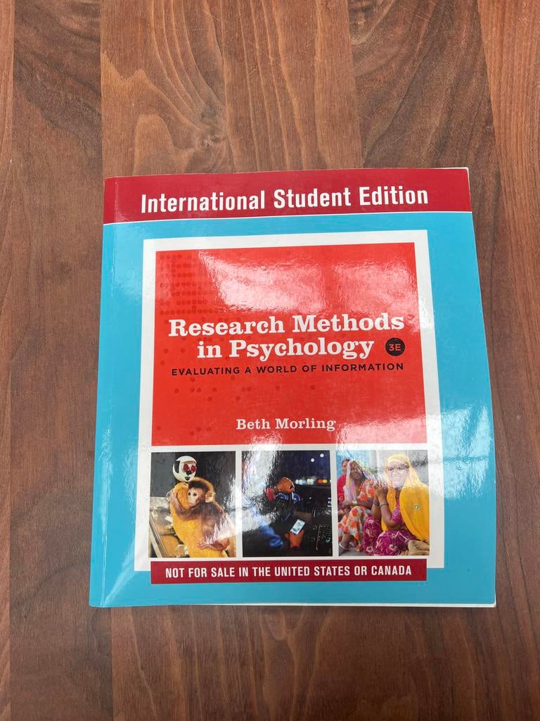 Research Methods in Psychology - Beth Morling, Ophalen of Verzenden, Gamma, Zo goed als nieuw, WO