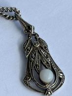 Antieke Zilveren jugendstil hanger met ketting, Ophalen of Verzenden, Zilver