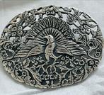 Oude zilveren Javaanse broche . 925 en maker 5 x 4, Verzenden, Gebruikt, 4 tot 7 cm, Zilver