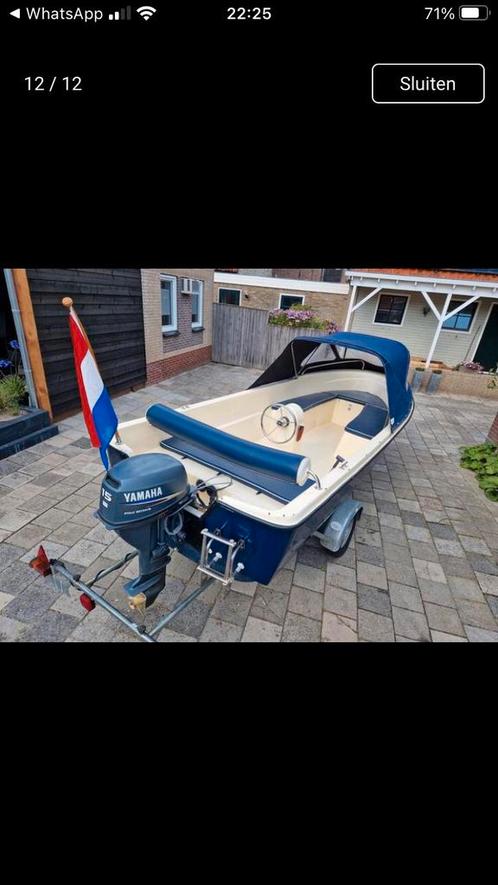 Sloep-boot prijs: 8500 euro., Watersport en Boten, Sloepen, Gebruikt, 10 tot 30 pk, 3 tot 6 meter, Buitenboordmotor, Benzine, Polyester