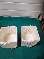 bloempotten wit met werkje 2 stuks, Ophalen of Verzenden, 'T Olde Gre-j, Info@toldegrej.nl, Endepoelstraat 20f Didam
