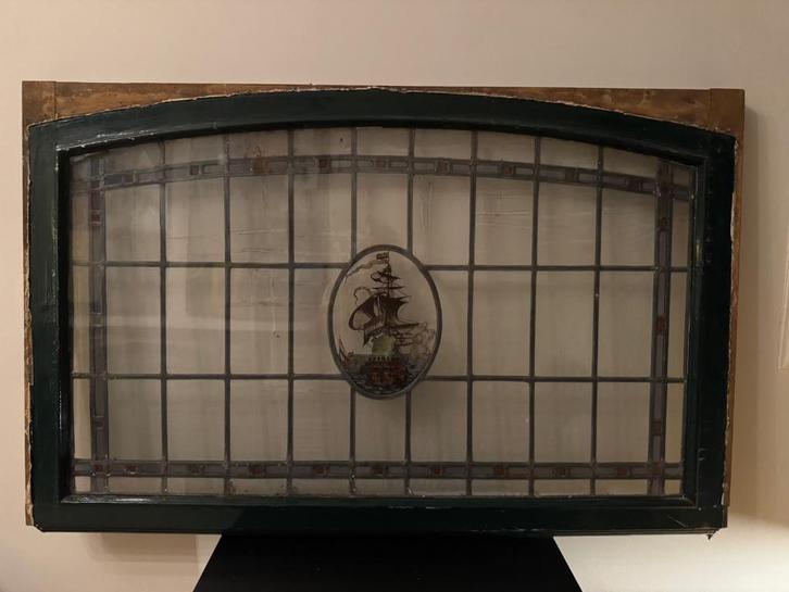 9 Glas en Lood ramen - Jaar 1920, Doe-het-zelf en Verbouw, Glas en Ramen, Gebruikt, Gevelraam of Ruit, 80 tot 120 cm, Minder dan 80 cm