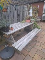 Gebruikte houten picknicktafel voor 4 tot 6 personen, Ophalen, Gebruikt, Rechthoekig, Hout