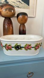 Vintage barbotine majolica plantenbak schaal Bassano Italy, Huis en Inrichting, Ophalen of Verzenden, Gebruikt