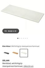 2xSÄLJAN Werkblad, wit/lichtgrijs steenpatroon/laminaat, 246, Huis en Inrichting, Ophalen, 200 cm of meer, Wit, Nieuw