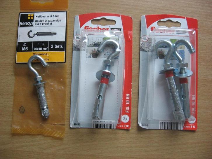 Nieuw fischer metalen veiligheidsanker fsl 10rh ronde haak, Doe-het-zelf en Verbouw, IJzerwaren en Bevestigingsmiddelen, Nieuw