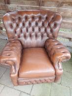 Chesterfield stoel cognac, Huis en Inrichting, Fauteuils, Ophalen, Zo goed als nieuw, 75 tot 100 cm