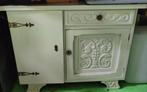 Brocant witte kast dressoir met mooie handvaten, Antiek en Kunst, Ophalen