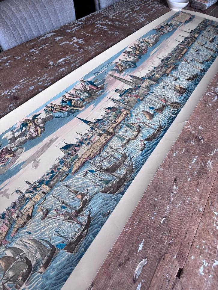 Antverpia - Jan Baptist Vrients - Rede van Antwerpen, Antiek en Kunst, Antiek | Schoolplaten, Stad- en Dorpsgezichten, Ophalen of Verzenden