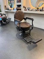 Barbershop stoel, Bruin, Leer, Ophalen of Verzenden, Eén