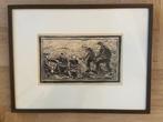 Ets aardappelrooien van P Rackewitsz, Antiek en Kunst, Ophalen of Verzenden