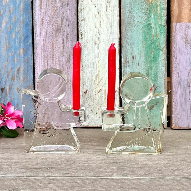 ⭐️ Wiesenthal Hütte glas engeltjes kandelaar kaarsenhouders, Diversen, Kerst, Gebruikt, Ophalen of Verzenden