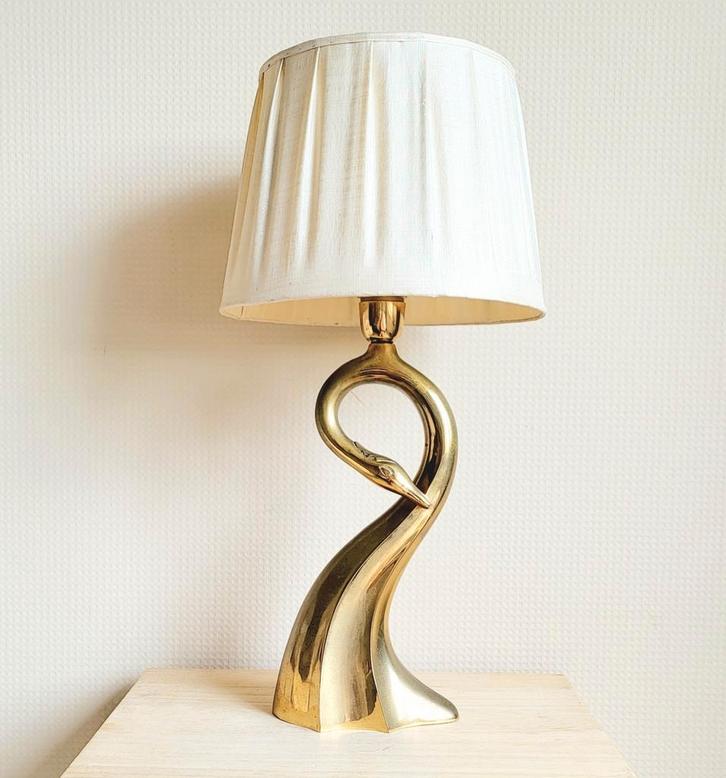 Prachtige vintage italiaans design massief koperen lamp!, Antiek en Kunst, Antiek | Lampen, Ophalen of Verzenden