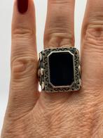 Z361 Prachtige zilveren zegelring maat 22, Sieraden, Tassen en Uiterlijk, Antieke sieraden, Ophalen of Verzenden, Zilver, Ring