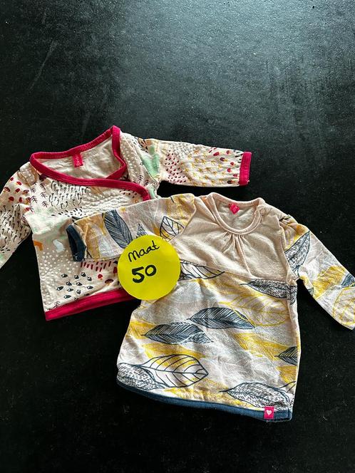 Tweeling mix match set overslag shirt en tuniek, Kinderen en Baby's, Babykleding | Maat 50, Zo goed als nieuw, Meisje, Shirtje of Longsleeve