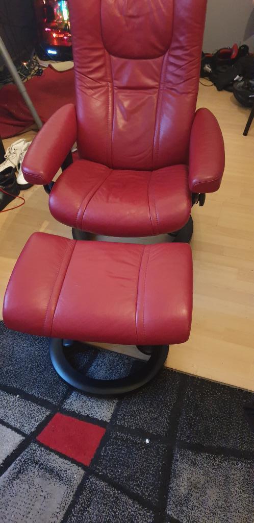 Stressless relax stoel, Huis en Inrichting, Fauteuils, Gebruikt, Leer, Ophalen