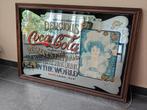 Coca Cola spiegel 99x 68 met houten lijst, Antiek en Kunst, Antiek | Spiegels, 50 tot 100 cm, Minder dan 100 cm, Rechthoekig, Ophalen