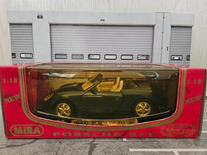 Mira Porsche 911 Carrera Cabriolet 1998 1/18 in ovp, Hobby en Vrije tijd, Modelauto's | 1:18, Zo goed als nieuw, Auto, Overige merken