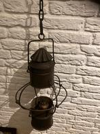 Oude hangende olielamp van ijzer, Ophalen of Verzenden, Gebruikt