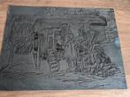 Origineel kunstwerk in linoleum, Antiek en Kunst, Kunst | Litho's en Zeefdrukken, Ophalen of Verzenden