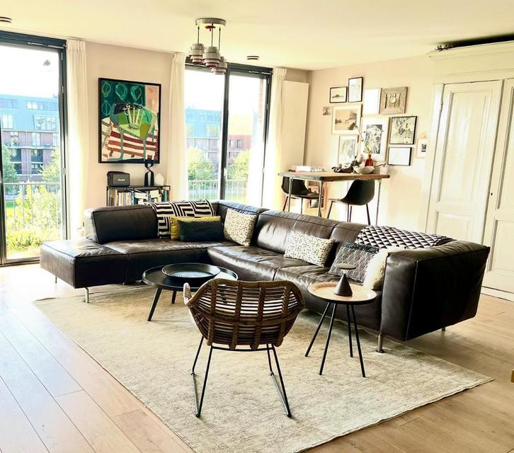 Mooie Lederland hoekbank, Huis en Inrichting, Banken | Bankstellen, Gebruikt, Hoekbank, Vierpersoons of meer, 200 tot 250 cm, 75 tot 100 cm