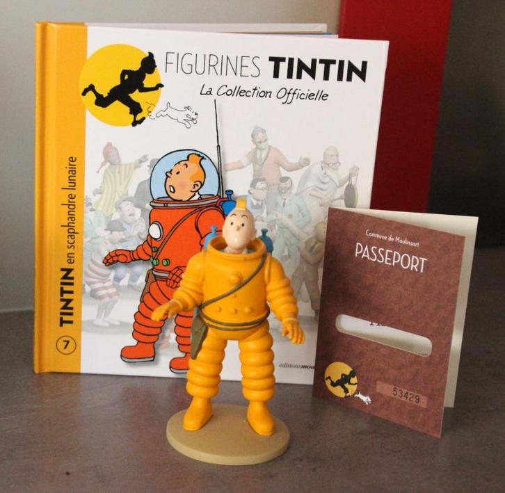 Moulinsart figurine n 7 ruimtepak raket Tintin Hergé Kuifje, Verzamelen, Stripfiguren, Zo goed als nieuw, Beeldje of Figuurtje