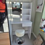 Kaptafel met spiegel en in hoogte verstelbare kruk, Ophalen, Overige materialen, 100 tot 150 cm, 50 tot 100 cm