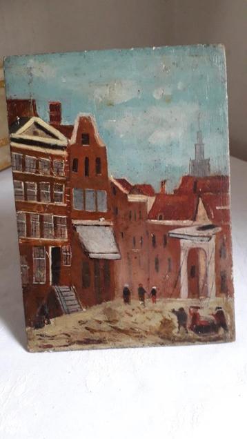 GESCHILDERD  PANEEL  23x16 CM beschikbaar voor biedingen