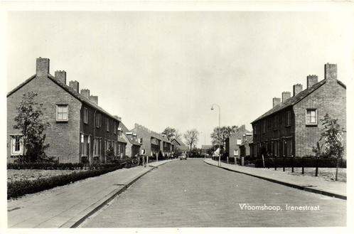 Vroomshoop, Irenestraat - auto - ongelopen, Verzamelen, Ansichtkaarten | Nederland, Ongelopen, Utrecht, 1920 tot 1940, Ophalen of Verzenden