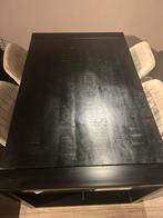 Mango hout eettafel zwart, Zo goed als nieuw, Vijf personen of meer, Rechthoekig, 50 tot 100 cm