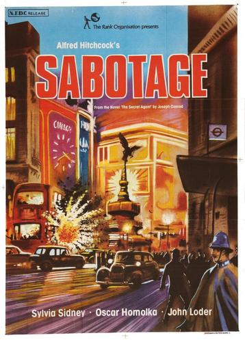 7) SABOTAGE, Alfred Hitchcock, Oscar Homolka, Sylvia Sydney. beschikbaar voor biedingen