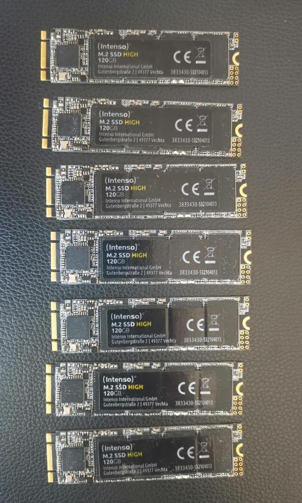 Intenso M.2 SSD SATA III HIGH 120GB M.2 SSD - Prijs per stuk, Computers en Software, Harde schijven, Gebruikt, Laptop, Intern