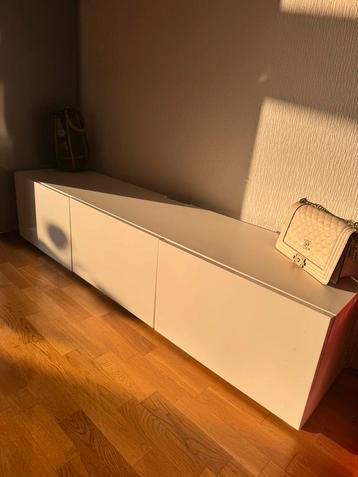 Zwevend tv meubel hoogglans wit 