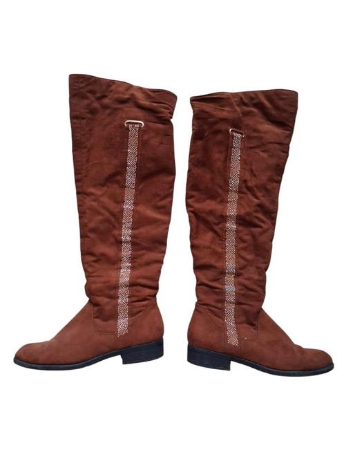 Suede bruine laarzen 40, Kleding | Dames, Schoenen, Zo goed als nieuw, Hoge laarzen, Bruin, Ophalen of Verzenden