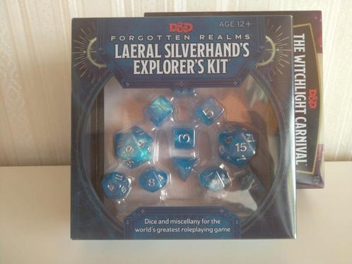 D&D dice set - Laeral Silverhand's Explorer's Kit, Hobby en Vrije tijd, Gezelschapsspellen | Overige, Zo goed als nieuw, Ophalen of Verzenden