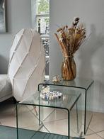 Sitables in glass, Huis en Inrichting, Tafels | Sidetables, Ophalen, Gebruikt, 50 tot 100 cm, Glas