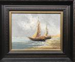 Boten aan de kust ( door Belvort uit Meerhout ), Antiek en Kunst, Ophalen of Verzenden