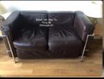 2 bruine bankjes en fauteuil Cassina replica, Huis en Inrichting, Banken | Bankstellen, Gebruikt, Tweepersoons, Ophalen of Verzenden