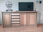 Blank eiken dressoir, Ophalen, Eikenhout, Zo goed als nieuw, 200 cm of meer