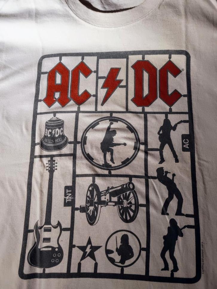 AC/DC t-shirt XL wit, Kleding | Heren, T-shirts, Zo goed als nieuw, Maat 56/58 (XL), Wit, Ophalen of Verzenden