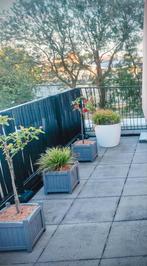 Plantenbakken grijs (4 stuks) 30x30x30 cm, Ophalen, Gebruikt, Hout, Balkon