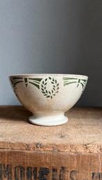 Antieke franse spoelkom groen beboterde kom, Antiek en Kunst, Curiosa en Brocante, Ophalen of Verzenden