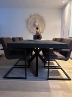 Eettafel 220cm + 6 stoelen, Huis en Inrichting, Tafels | Eettafels, Ophalen, Gebruikt, 100 tot 150 cm, 200 cm of meer