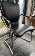 Zware leren stoelen per 4 zwart, Vier, Gebruikt, Leer, Ophalen of Verzenden