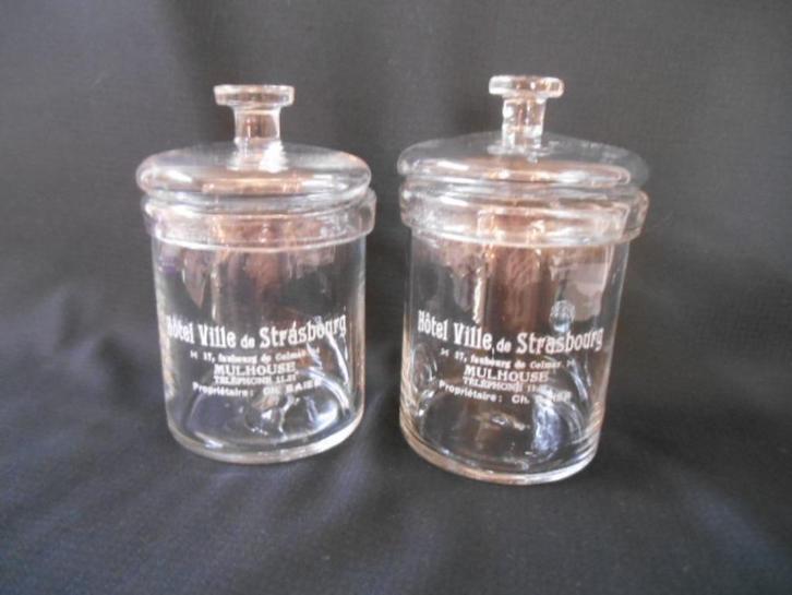 Twee leuke glazen voorraadpotten, Huis en Inrichting, Woonaccessoires | Overige, Gebruikt, Ophalen of Verzenden