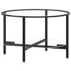 Salontafel 70 cm gehard glas zwart en transparant, Huis en Inrichting, Tafels | Bijzettafels, Variato store, Ophalen of Verzenden