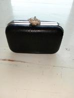 Zwarte Clutch met Strass Sluiting, Ophalen of Verzenden, Zo goed als nieuw, Zwart, Avondtasje